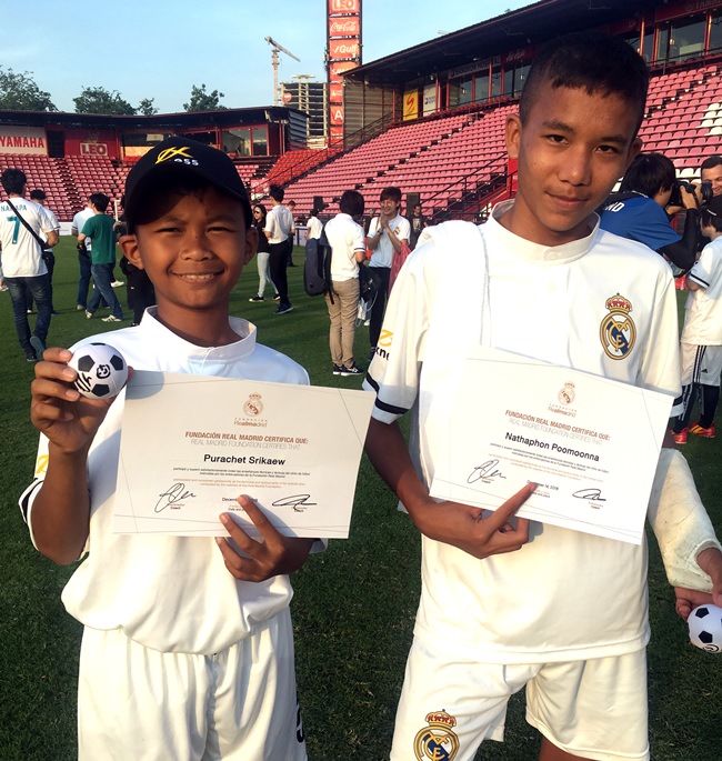 Each player at the football camp received a certificate of attendance.