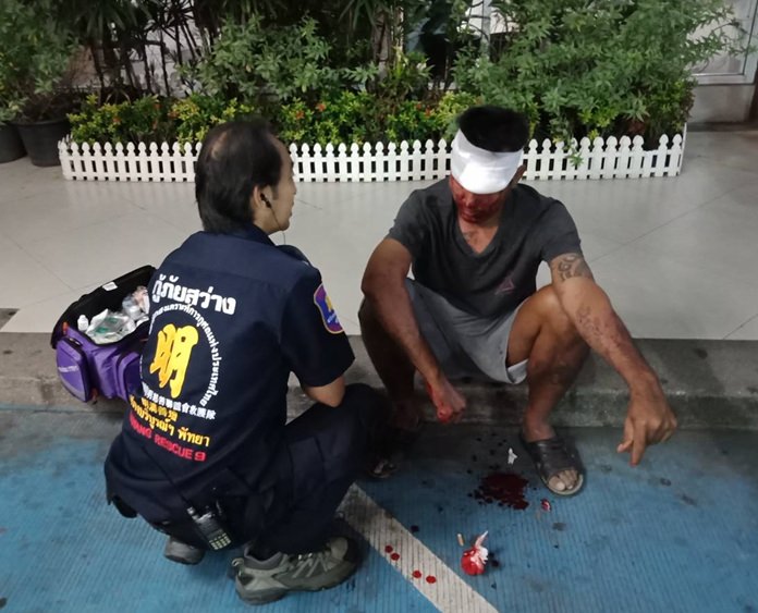 Chaichana Chemjantuk came to police with a bloody face claiming he had been minding his own business on the beach when a local troublemaker smashed him in the head with a piece of wood.