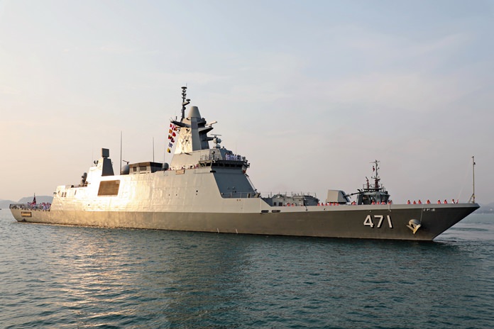 The Royal Thai Navy welcomed its most-celebrated warship in decades when the HTMS Bhumibol Adulyadej arrived at the Sattahip Naval Base.