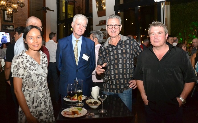 Rugby School Thailand’s Business Development Manager Punsiya Jitkasemsopon and Director of Admissions Ashley Deacon chat with Delta Hydraulics (Thailand) CEO Jason Bresnehan and Technical Services Administrator Nigel Harris.