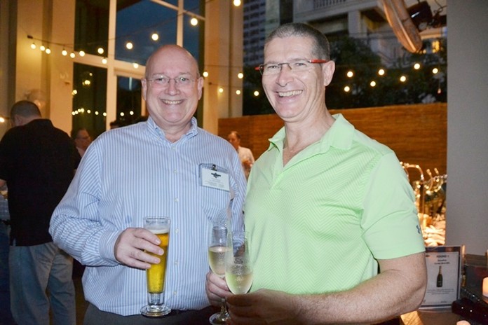 Macallan Insurance Broker’s Graham Macdonald with Andrew Reay from Amazon Colours.