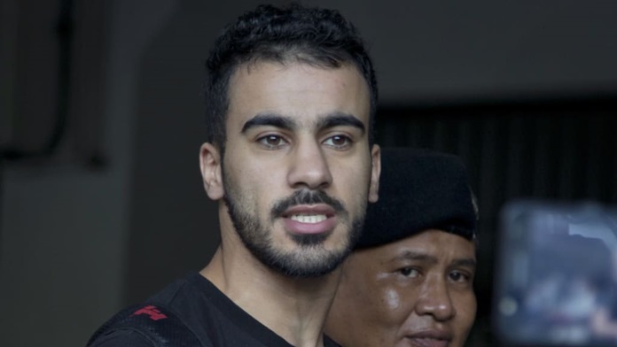 Hakeem al-Araibi is shown being brought in to a court in Bangkok in this December, 2018, file photo.(AP Photo)