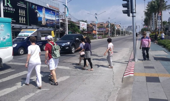 With most of the city’s pedestrian-crossing lights broken for the past decade, Pattaya’s tourists can be forgiven for jaywalking.