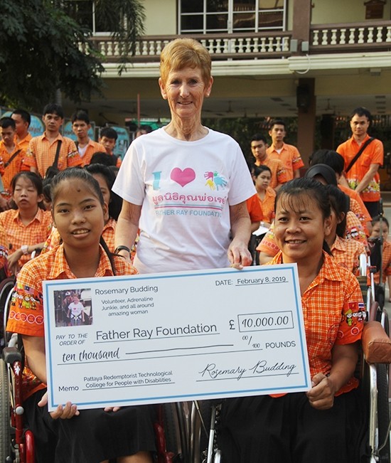 Rosemary Budding with two of the current students.