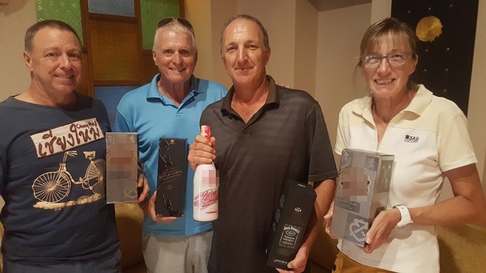 Tuesday’s winners: Tom Herrington, from left, with Don Carmody, Rob Brown and Carole Kubicki.