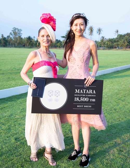 Marie-Nicole Roy, left, and Angel Zhang, right, won awards for best hat and best dress respectively.