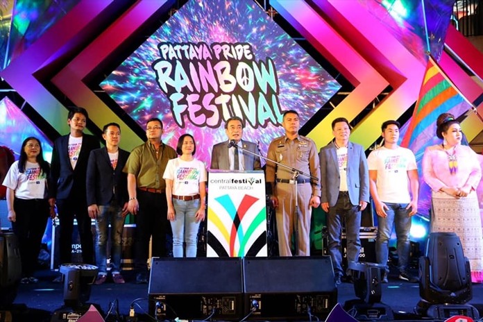 Deputy Mayor Ronakit Ekasingh opened the Feb. 9-14 event at Central Festival Pattaya Beach with local police and tourism officials, along with representatives from the sponsoring YWCA Bangkok-Pattaya Center, Singha Corp. and 10 lesbian, gay, bisexual and transgender organizations.