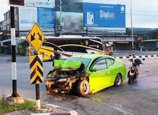 Soldier injured in Sattahip crash