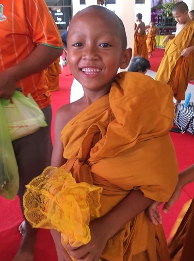 (Above) Three weeks as a novice monk.