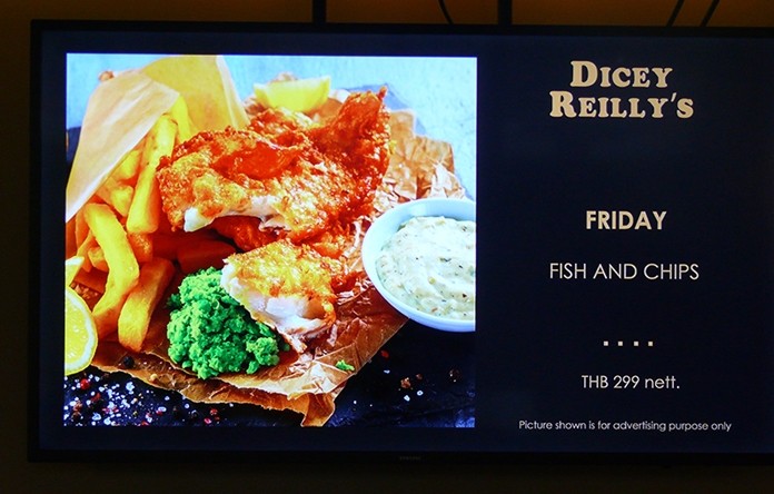 Poster of the fish and chip promo. (Photos by Marisa Corness)