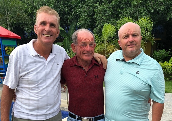 Neil Harvey (from left), with Patrick Devereux and Dave Smith.