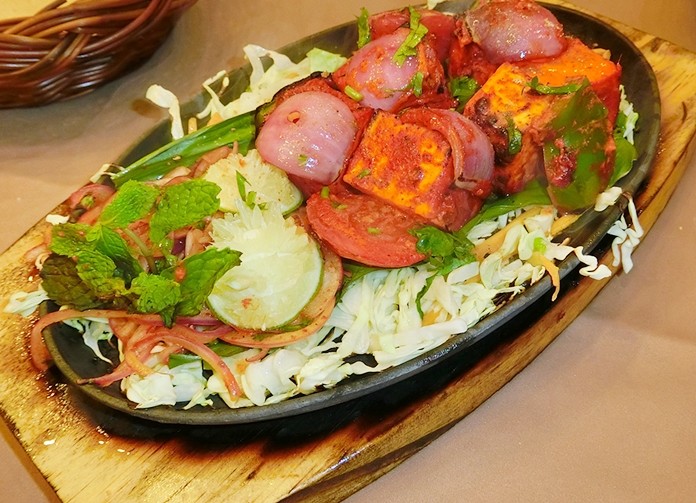 Paneer Tikka (Cottage Cheese marinated with Indian spices and cooked in Tandoor).