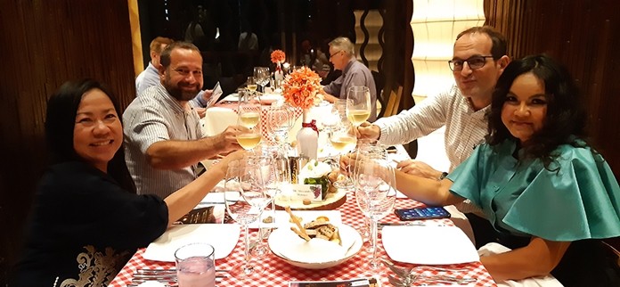 Diners enjoying the Italian wine dinner.