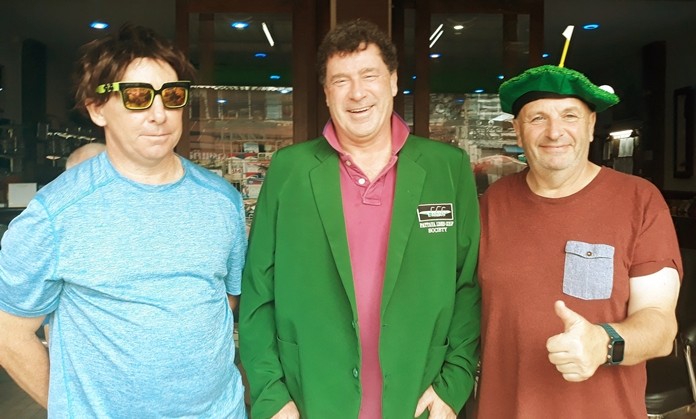 Andrew Blackman (center) with Tommy Marshall (left) and Carl Lovatt.