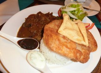 Indian lamb curry received the highest commendation.