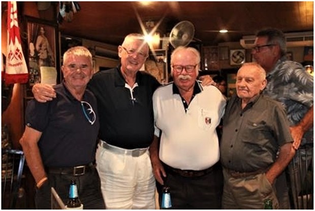 Dave with good friends Clive Robinson, Dick Warberg & Bernie Tuppin.