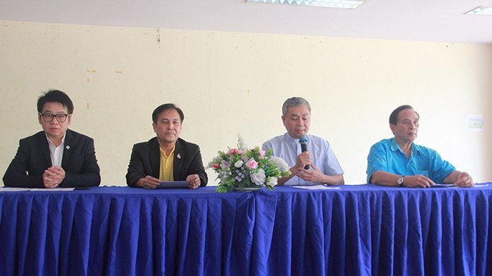 Father Ray Vice President Rev. Peter Pattarapong Srivorakul announces the “Pha Pa for Education” fundraising drive at the Redemptorist Technological College for People with Disabilities.