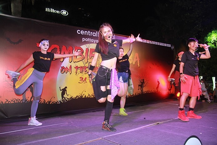 Pattaya encouraged tourists and locals to work off all that Halloween candy with a Zombie Zumba on the Beach event.