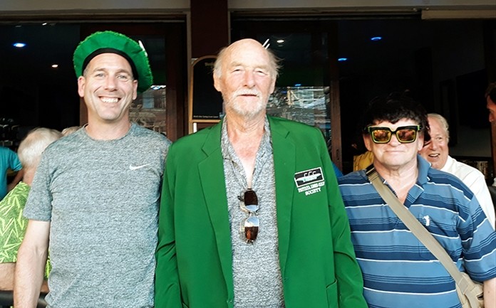 Barry Forbes (Green Jacket), with Sonny Andrews (L) and Peter Allen (R).