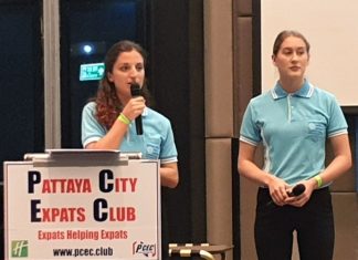 Sarah Chagri answers a question from the PCEC audience about their role as volunteers as Linda Heil, her co-presenter looks on.