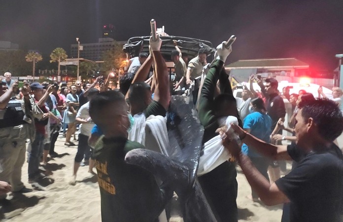 Suffering from numerous wounds to its belly, the dolphin was transported to the navy’s Sea Turtle Conservation Center in Sattahip.