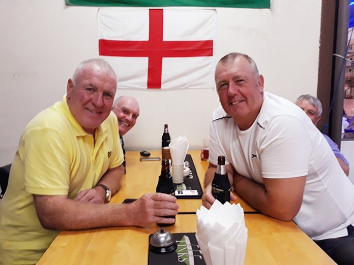 The winning team of Pat Lavin (L) and Phil Swift (R).