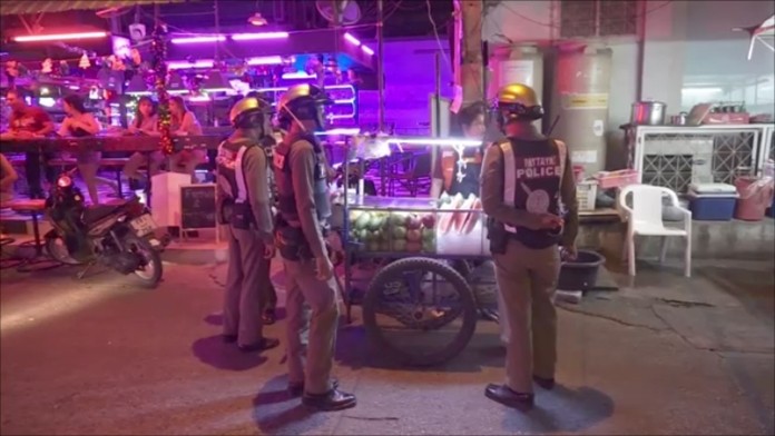 Police arrive at Luu’s abandoned fruit cart after all three victims fled the scene, saying they would go to the hospital themselves.