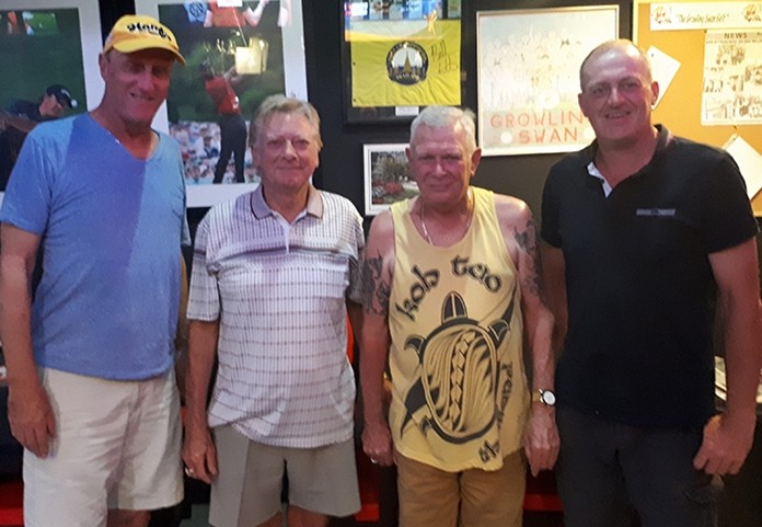 (L to R) “Buffalo” Bill Steinmann, “Kissy” Keith Buchanan, Steve Younger and Colm Lawlor.