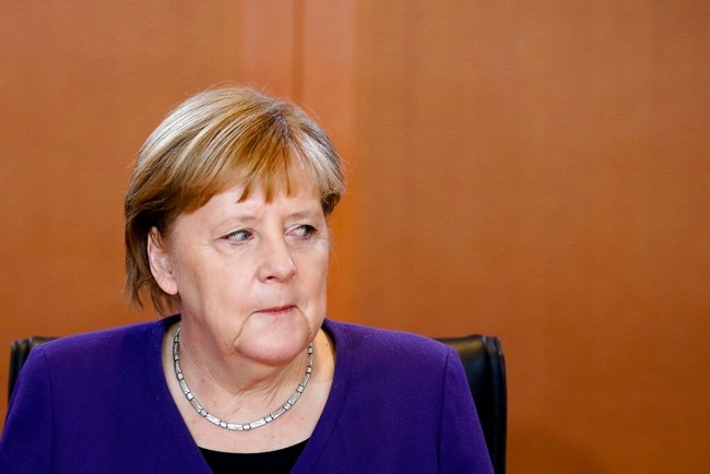 German Chancellor Angela Merkel attends the weekly cabinet meeting of the German government at the chancellery in Berlin, Wednesday, Dec. 11, 2019. (AP Photo/Markus Schreiber)