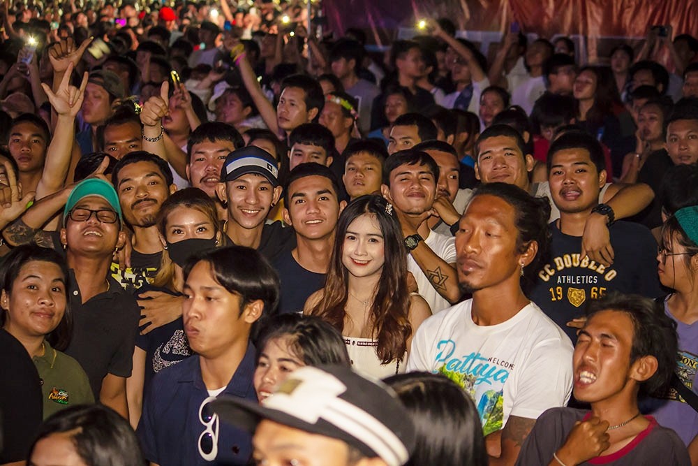 Fans sing and dance to the beat during Pattaya Countdown 2020.