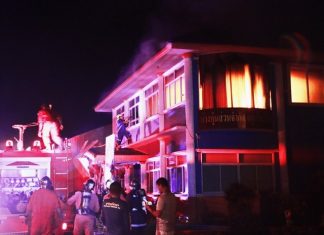 Transformer explosion burns office building