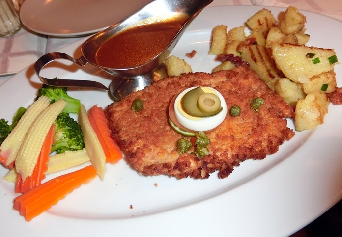 A healthy appetite needed for the Weiner Schnitzel.