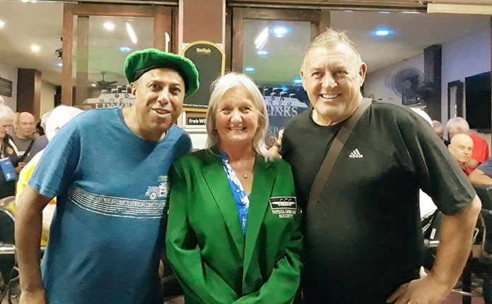 C flight winner Avril Chambers with Rana Gurnam (L) and Phil Davies (R).