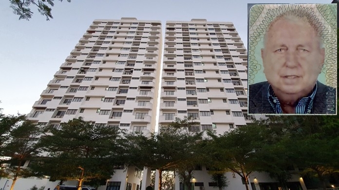German national Klaus Zander fell from the 14th floor of a Najomtien condominium in an apparent suicide leap.