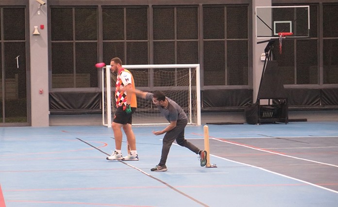 Happy (AAS Captain) bowls.