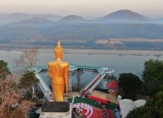 Valentine’s Day marriage registration on balloons, glass skywalk