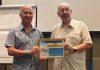 MC Brian Maxey presents the PCEC's Certificate of Appreciation to Graham Rawlings for his informative and interesting take on a good way to learn the Thai language.