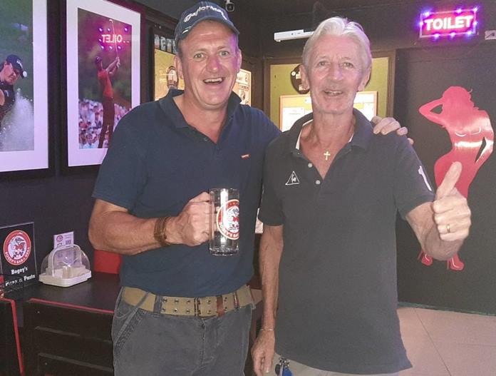 (L to R) Monthly Mug Winner Colm Lawlor with the runner up Patrick Poussier. (Both were Flight winners).