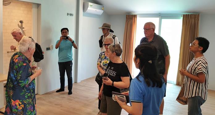 The PCEC group looks over one of the rooms during their tour of the Homerly Senior Living Facility.