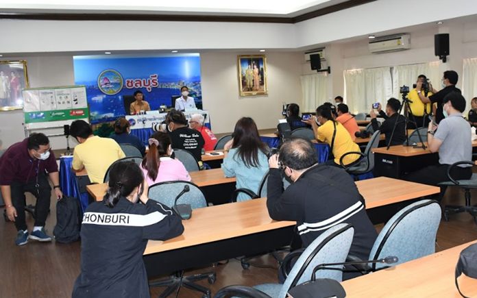 Gov. Pakarathorn Thienchai holds a press conference to announce the bad news.