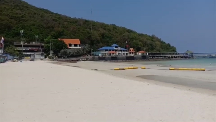 Once bustling with tourists, Koh Larn’s beaches are now empty.