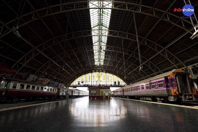 Hua Lamphong train station, Bangkok, is seen empty as all train routes were suspended throughout the Songkran holidays.