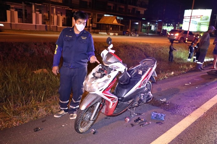 Auto mechanic Pairat Buaklee was killed after the motorbike he was riding slammed into an electric pole in Bang Saray.