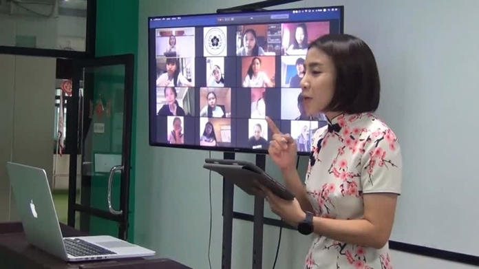 Teachers record their lecture, and upload the video recording onto a virtual drive for students to watch. Zoom, Facebook, and Line programs can be used to create direct contact between teachers and students.