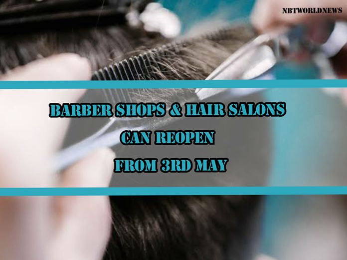 Hair salons and barber shopsare allowed to reopen on Sunday for hair cutting, hair washing, and blow drying, but not other services.