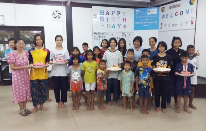 Children at the Child Protection and Development Center born in the months of January through May were treated to a fun birthday celebration at the CPDC’s Ban Eu Aree in Huay Yai.