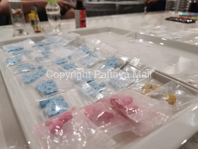 Authorities recovered numerous bags of crystal methamphetamine, 15 packets of ketamine, 200 Valium tablets, and 15 ecstasy pills/