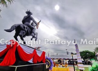 King Taksin monument installed at Najomtien Temple near Pattaya