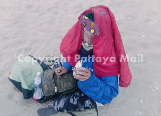 Smoking grass on the sand lands woman behind bars in Pattaya