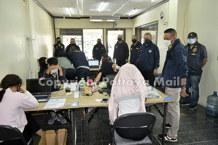 A search of a Central Road commercial building they allegedly used as an office found 10 Thais working on collecting money from online users.